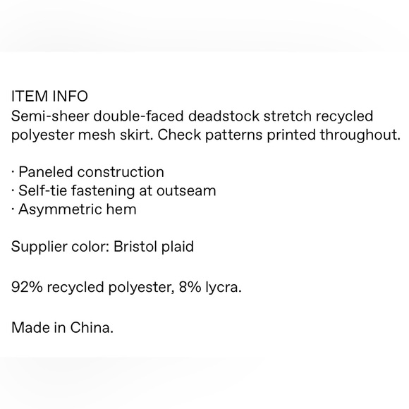 Miaou new w/tags “Jewett” print skirt in Bristol plaid. Size S self tie at side. - Picture 7 of 7